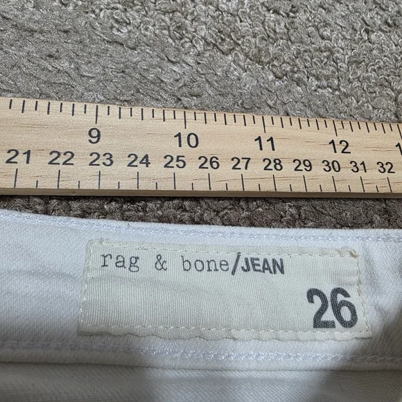 Rag & Bone White Moto Skinny Jeans Zipper Detail Ankle Zip Womens Size 26 - Picture 6 of 9